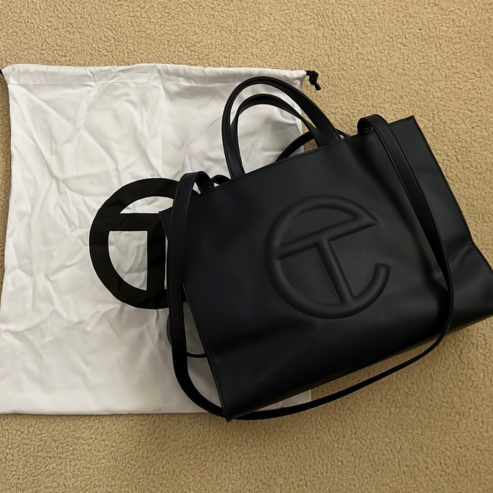 Unisex Navy Medium Telfar Shopping Bag